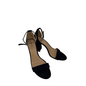 Merona Women's Black Suede Slingback Block Heel Sandals Size 11